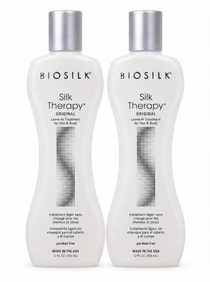 BioSilk Silk Therapy Original, Leave-In Hair Treatment, 12 Oz (2 Pack)