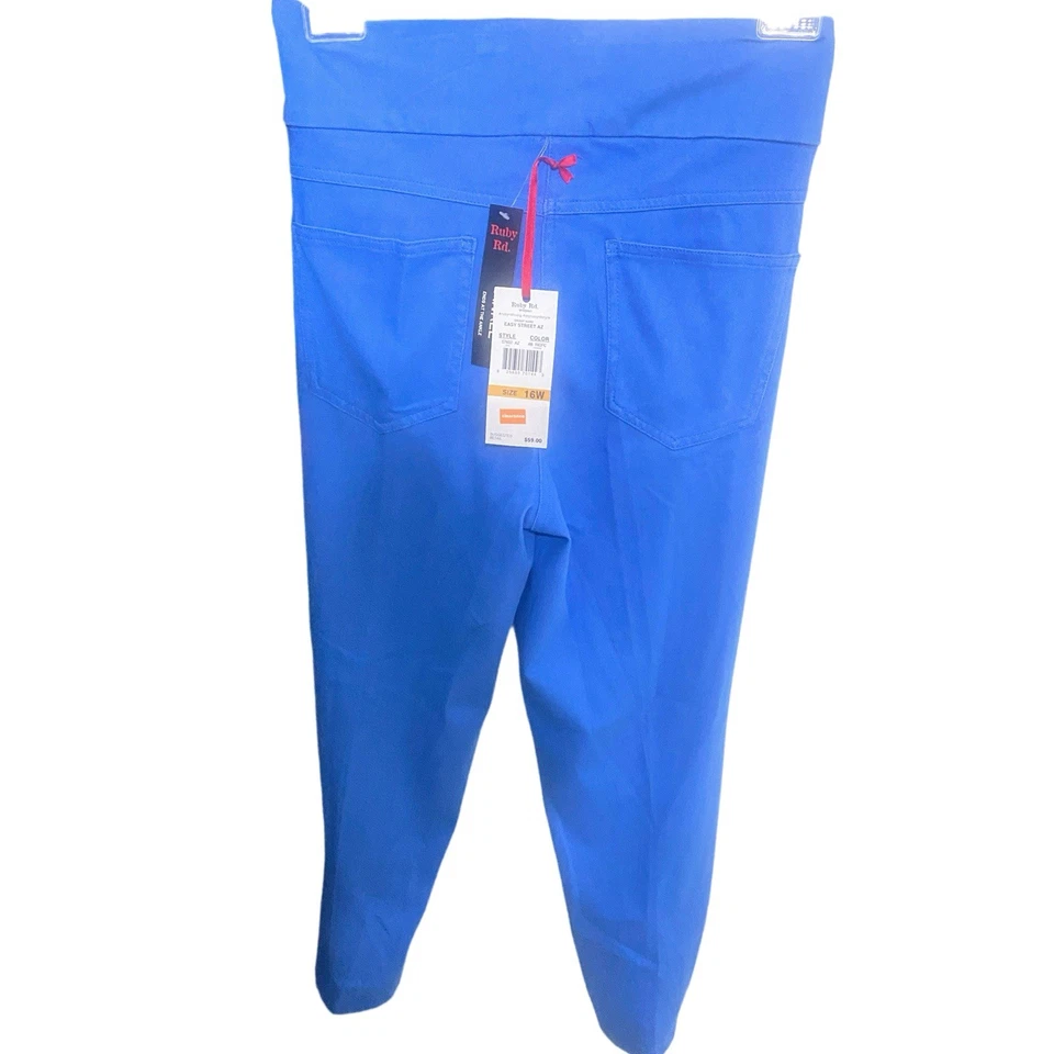 Ruby Rd Women 16W Pull On Slimming Contour Waistband Ankle Pants  Blue NWT - Image 2 of 4