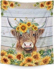 Highland Cow Blanket, Cute Cow Throw Blanket Gift for Women 50"x40" Color 1