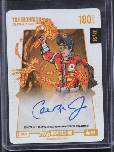 2025 Bo Jackson Battle Arena Cal Ripken Jr The Ironman BFA-84 Auto Fire /50