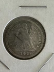 1869  Seated Liberty Dime, Fine