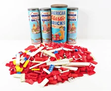 Vintage Lot of AMERICAN PLASTIC BRICKS - Halsam Products Co Elgo Plastics