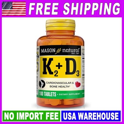 Vitamin K2 + D3, 100,Day Supply, with Calcium for Normal Bone and Muscle Support