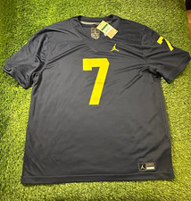 Jordan Michigan Wolverines Edwards 7 Dri-FIT Football Jersey Blue/Yellow XL