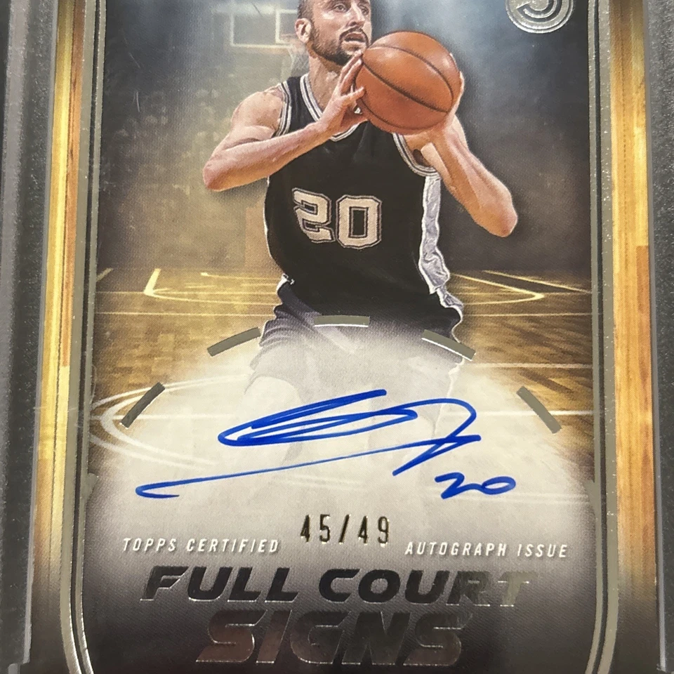 2024 Topps 3 Manu Ginobili 45/49 Auto. San Antonio Spurs - Image 2 of 3