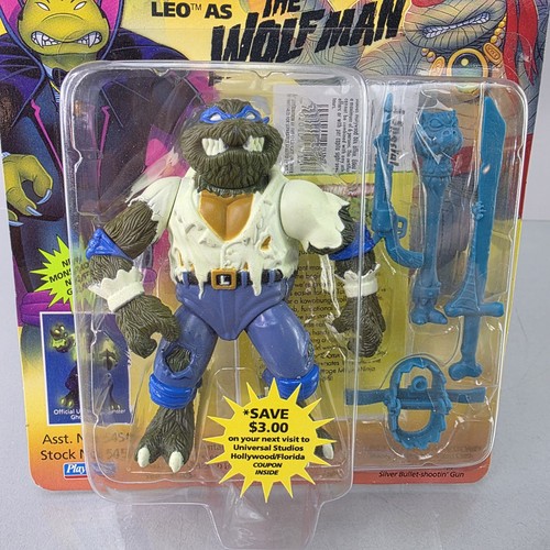TMNT Universal Studio Monsters Leo As The Wolfman Figure Blue 1993 Playmates MOC - Picture 5 of 13
