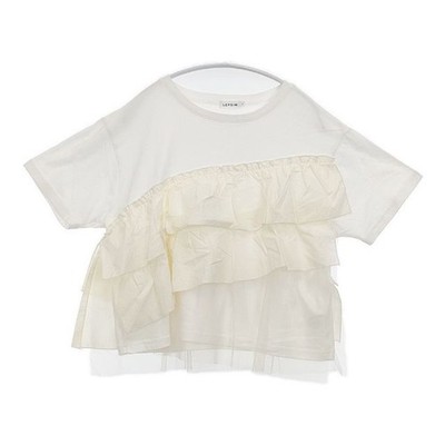 LEPSIM Brand new Isozai frill docking T tulle Tops off white 6-0429S 