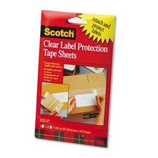 ScotchPad Label Protection Tape Sheets, 4 x 6, Clear, 25/Pad, 2 4 x Clear