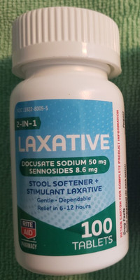Rite Aid - Laxative Stool Softener + Stimulant Laxative - 100 Tablets - 7/2027