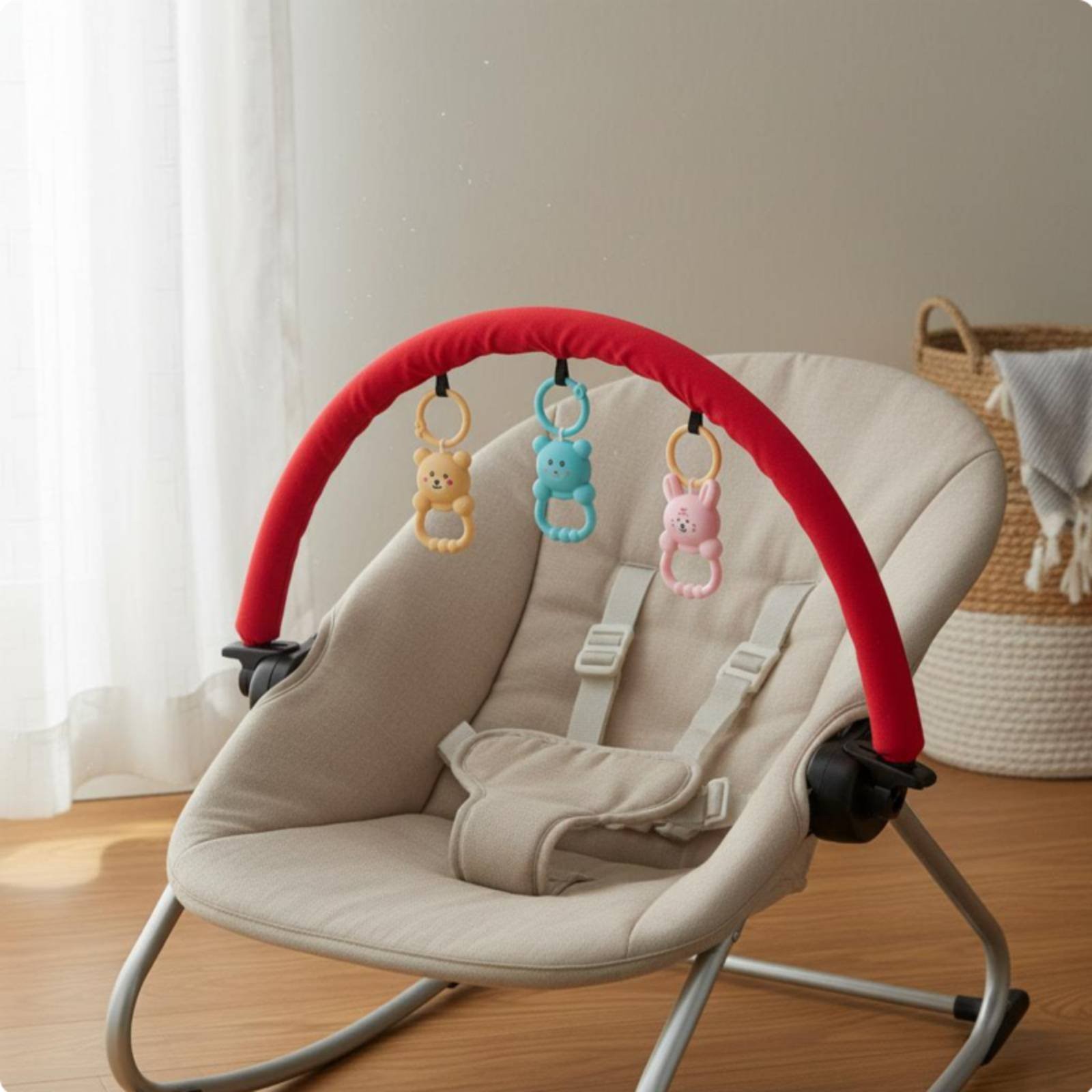 как выглядит Baby Bouncer Toy Arch Colorful Design Infant Seat Activity Bar for Infants фото