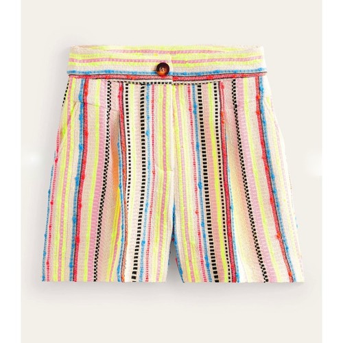 ¡¡NUEVO CON ETIQUETAS!! Pantalones Cortos BODEN Texturizados Rayas Neón Coloridos Bolsillos Lino Talla 8 - Imagen 11 de 18