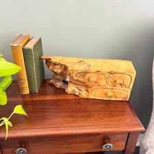 Buckeye Burl Wood Cabinet Jewelry Box Hand Carved Rustic Drawers Storage