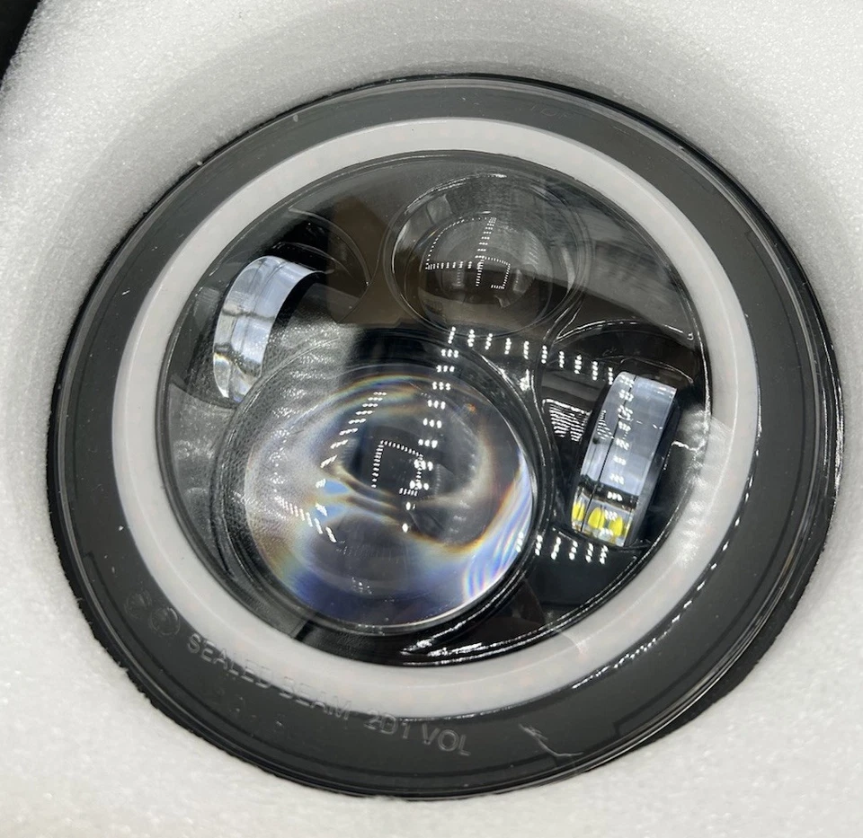 Turbo SII Round LED Headlight For Jeep Wrangler CXD-M60-A Brand New - Image 2 of 4