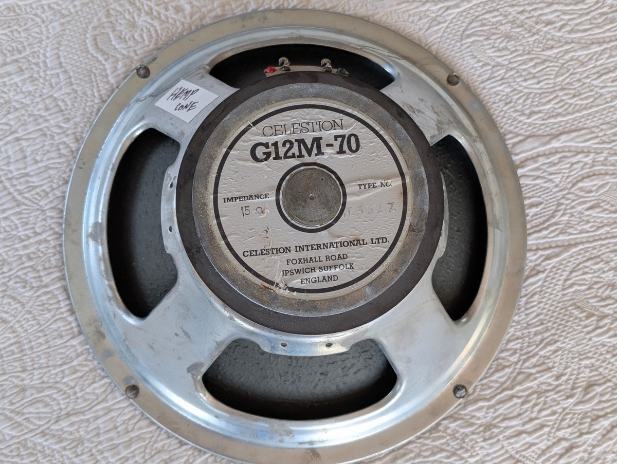Vintage Celestion G12M-70 guitar instrument 1990's HEMP recone