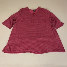 J.Jill Wearever Collection Tunic Top Women's Plus 4X Burgundy Print Rayon Blend