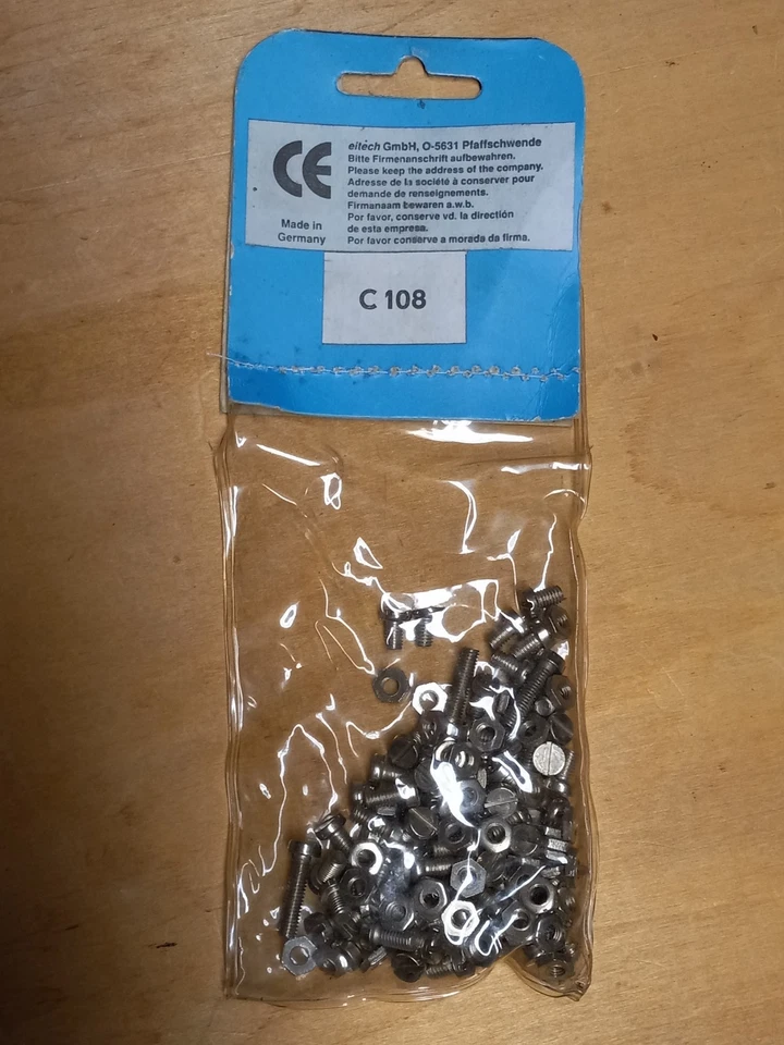 Eitech Construction ADDITIONAL PARTS Toy Set STEM GERMANY MADE SCREWS NUTS C108 - Image 2 of 2
