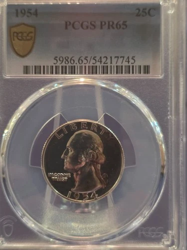 1954 Proof Washington Quarter - PCGS Graded PR65 on 01/2026 Gold Shield.