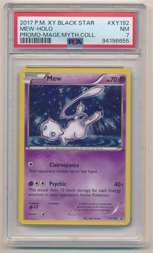 2017 POKEMON XY BLACK STAR PROMO MAGE MYTH COLL MEW HOLO #XY192 PSA 7