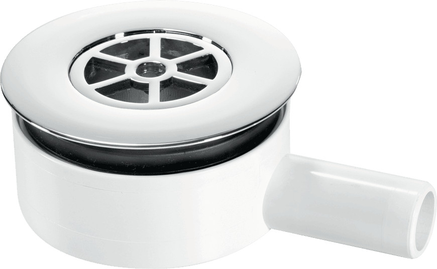 McAlpine UPSW-3-22MM Pumped Shower Waste Outlet: 70mm Chrome Plated Brass Flange