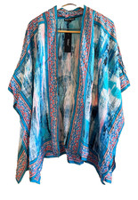 NWT Tolani blue bohemian art to wear printed kimono women  s size L RAELYN BLUE