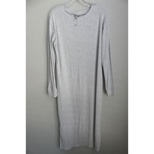 ASOS Womens Gray Ribbed Knit Long Sleeve Midi Column Dress Side Slit Size 10