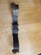 Antique Vintage 1950s Boy Scout Official Leather Belt & Buckle