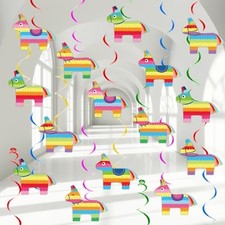 30 Pcs Pinata Theme Party Decoration Mexican Fiesta Hanging Swirl Garland