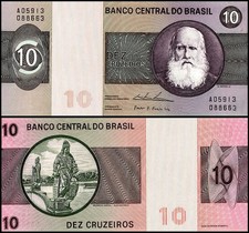 Brazil 10 Cruzeiros, 1970-1980 ND, P-193b, UNC