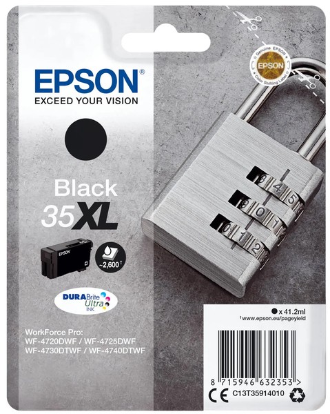 Epson 35XL / T3591 / C13T35914010 / C13T35914020 Tinte Schwarz-image