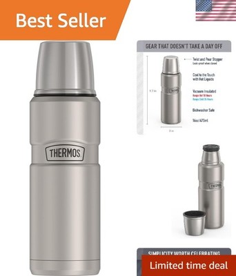 16oz Stainless Steel Insulated Compact Bottle   Keeps Drinks Hot Up to 18 Hours