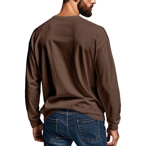 Men's Long Sleeve Henley Undershirts with Pockets for Everyday Comfort - Picture 6 of 72