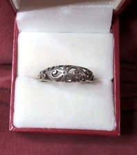 Vintage Handmade 925 Sterling Sliver Filigree Ring Band Size 9