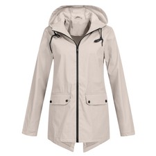 Women's Lightweight Waterproof Jacket - Hooded Windproof Outdoor Coat UK