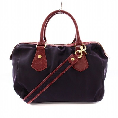 MZ WALLACE Schultertasche Handtasche 2WAY Nylon Leder Lila /YM  D Damen