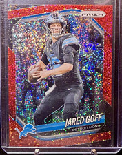 2025 Panini Prizm Jared Goff Red Sparkle Prizm #10 Detroit Lions