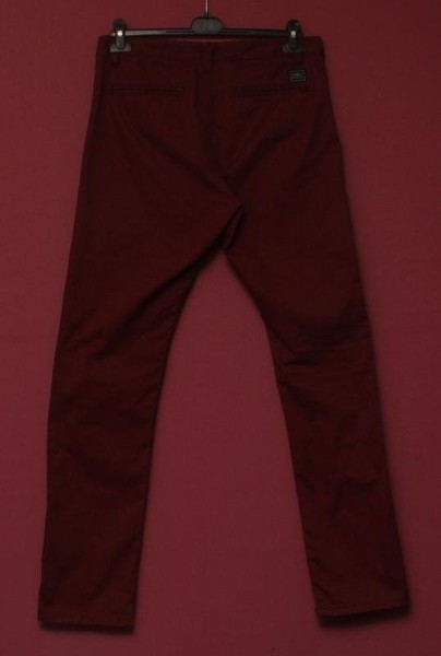 Men Obey Trousers Burgundy Cotton 32