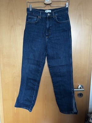 Zara Jeans Denim Hose Highwaist Straight Gerade Blau M 38
