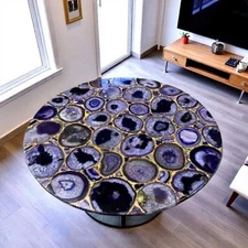 30" Purple Agate Round  Coffee & Tea Table Top Hotel Kitchen Furniture Hotel Dec