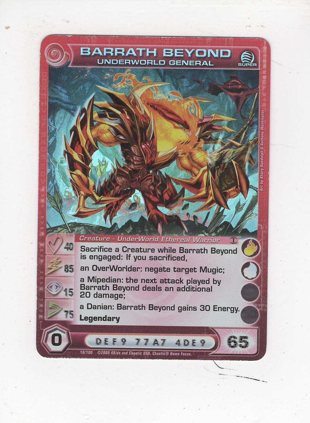 Chaotic Underworld Super Rare Barrath Beyond Underworld General low Max ...