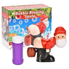 Santa Claus Bubble Machine Christmas Funny Bubble Electric Toy Santa Butt Bubble