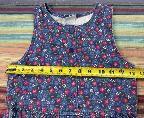Vtg OshKosh B'Gosh Multicolor Floral Denim Dress USA Made Button Front Sz 6 - Picture 7 of 8