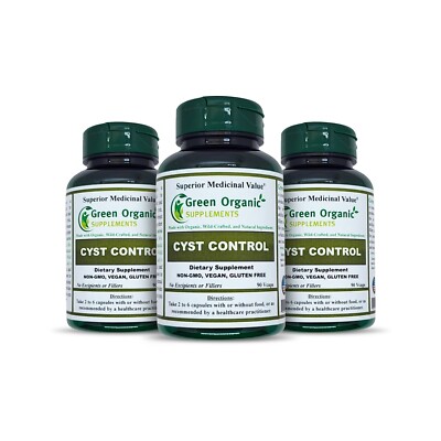 Green Organic Breast CYST 90 Vegan Capsule Plant-Based for Cysts Growth Control