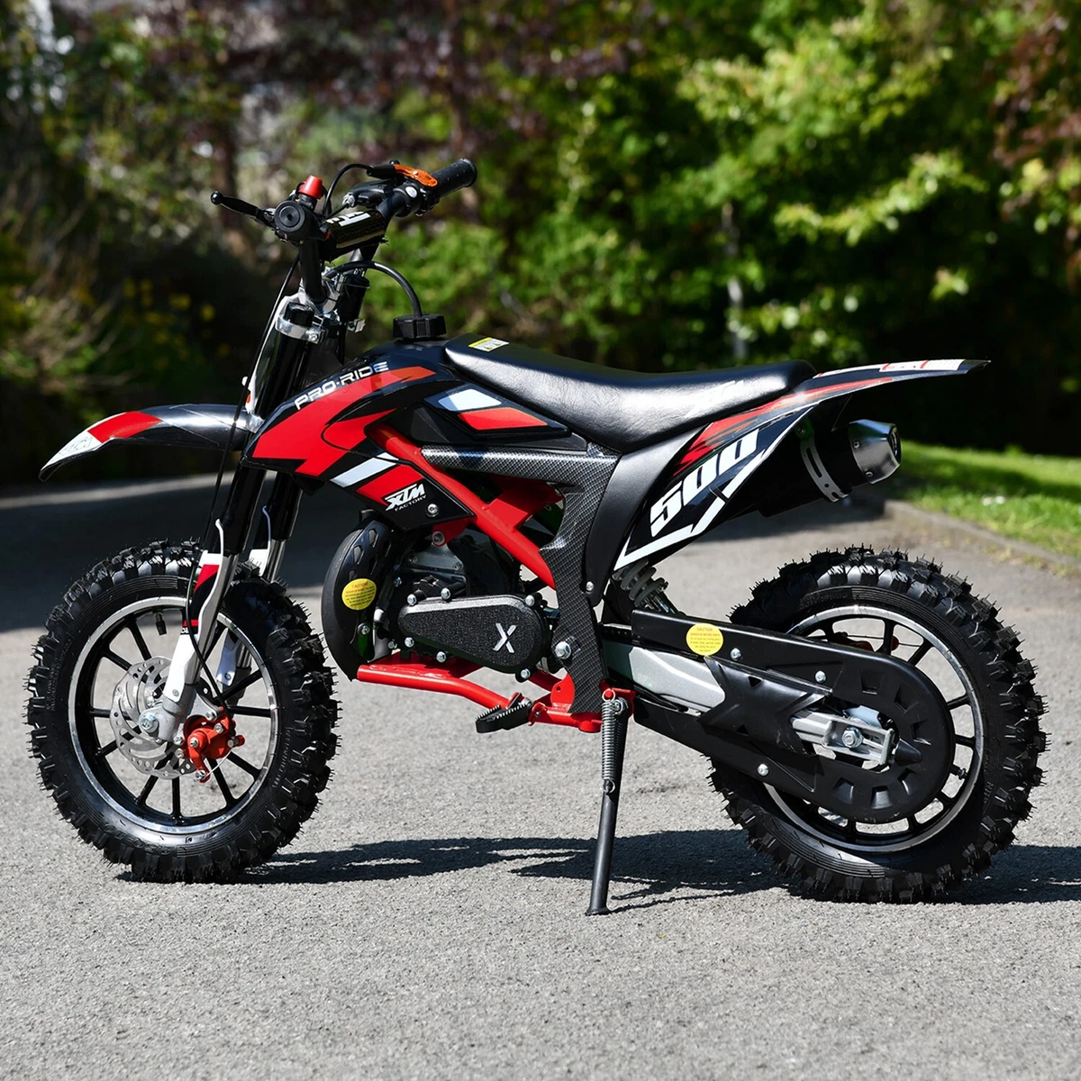 Black and red dirt bike outlet
