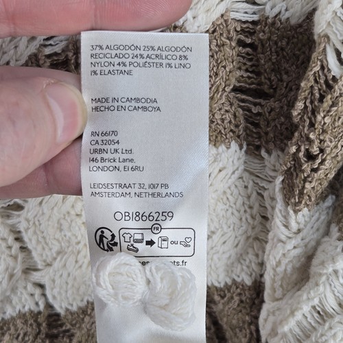 Anthropologie Pilcro Womens Sweater Size XS Longline Stitch Beige Striped - Picture 11 of 12