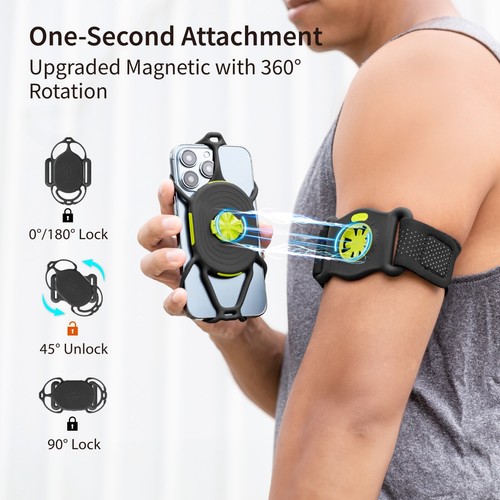 Bone Original Tie Connect Kit 2 Support Téléphone Rotatif Magnétique 360 pour Run + Vélo - Photo 20 sur 22