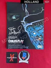 Tom Holland autographed signed 8x10 photo Child's Play Chucky Beckett COA Tom Holland autographed signed 8x10 photo Child's Play Chucky Beckett COA