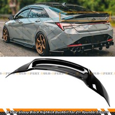 Glossy Black R Style Highkick Duckbill Trunk Spoiler For 2021-26 Hyundai Elantra