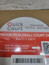 NEW QUICK COURT INDOOR PICKLEBALL COURT MARKING TAPE Blue 2  X 230 FT