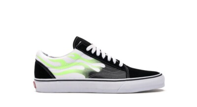 Old Skool Vans Flame Black/True White Size 5.5M Skater Shoes NEW IN BOX