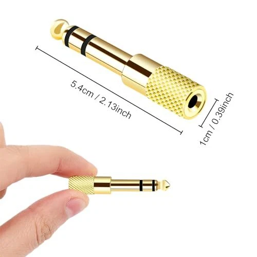 Updated Version 5-Pack Stereo Audio Adapter 6.35mm 1/4 inch Male to 3.5mm 1/8... - Image 2 of 4